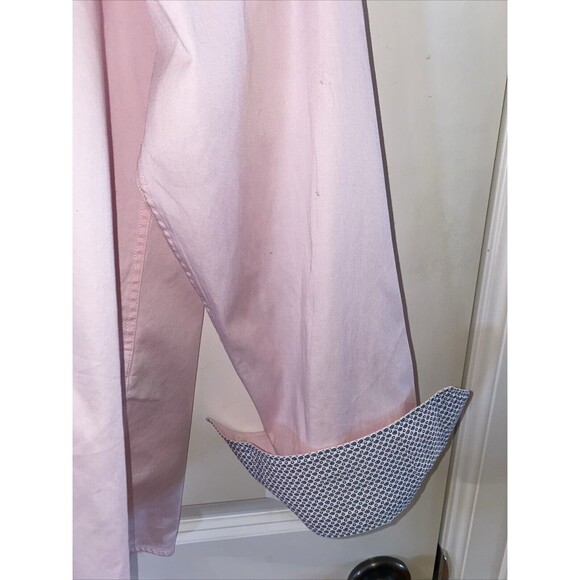 Ted Baker Shirt Mens 3 Small Pink White Geometric Button Down Cotton Flip Cuff - Picture 3 of 10